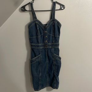 denim dress with pockets